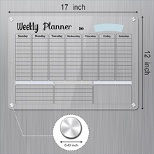 厂家直销跨境亚马逊 亚克力磁性干擦板 冰箱外贸热销日历周历板
