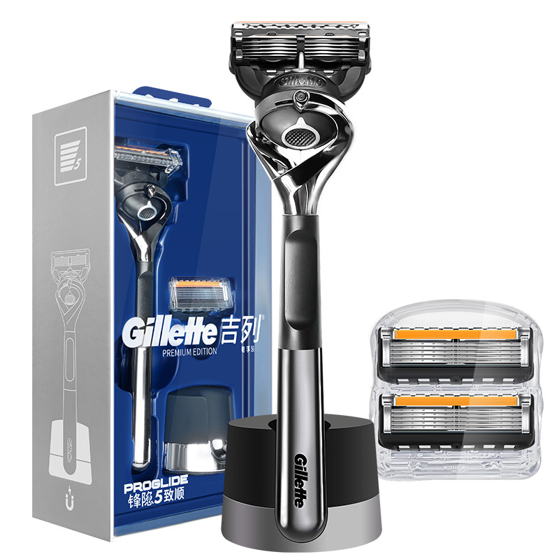 Afeitadora manual Gillette Fusion ProGlide con cuchillas de repuesto y mango ergonómico