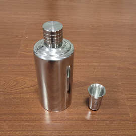 户外便携随身带杯子白酒瓶套装304不锈钢酒瓶福字杯家用加厚酒具