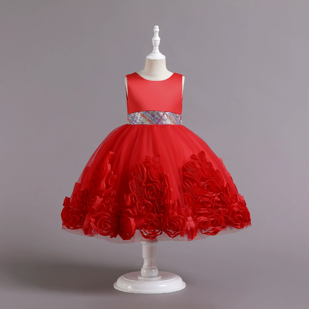 Small princess costume, evening dress, suit, flowered, tulle