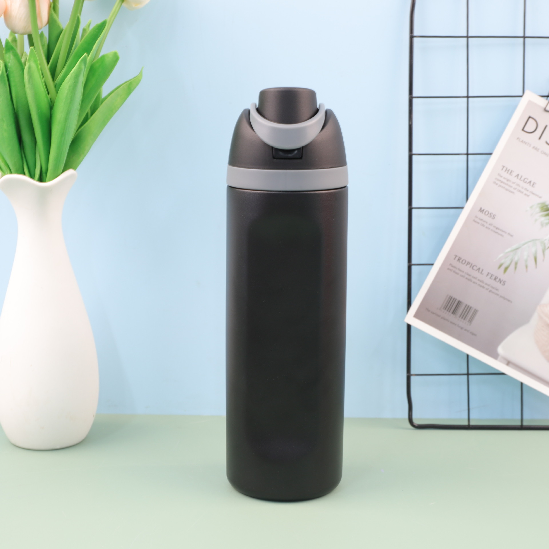 Cross-border 304 taza de acero inoxidable con taza de fruta portátil rebote de gran capacidad portátil doble bebida kettle deportivo