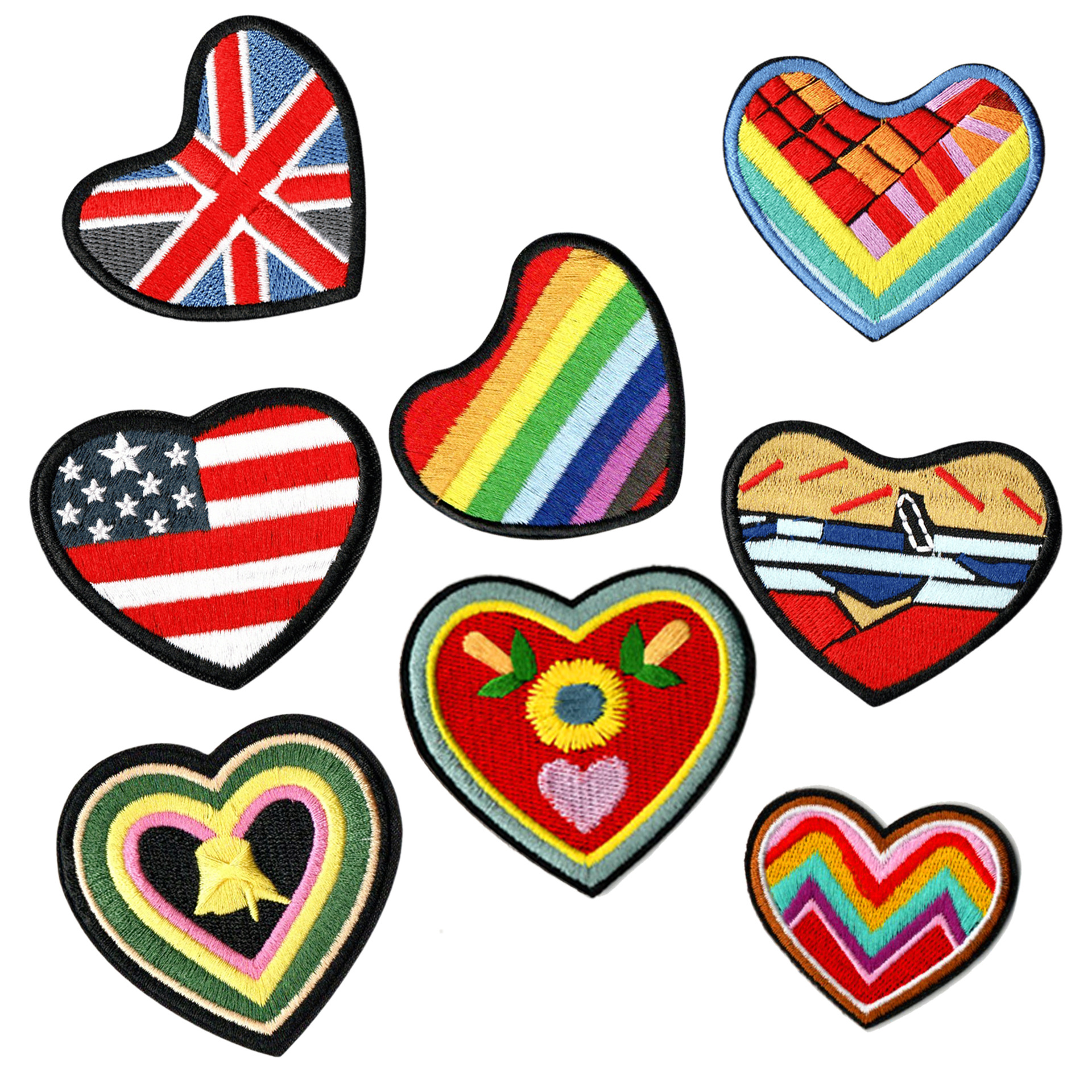 原创电脑刺绣爱心布贴补丁衣服床单破洞刺绣补贴百搭个性时尚diy