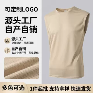 欧码跨境外贸男士网眼运动背心夏季透气户外跑步健身支持定制LOGO