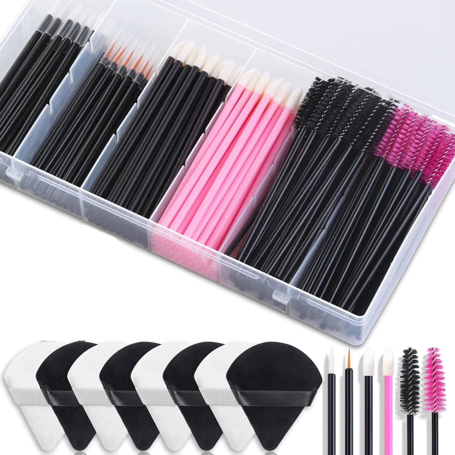 Disposable Eyelash Tool Set — Brushes, Triangular Sponges, Hairpins & Palette, Multi‑piece Kits