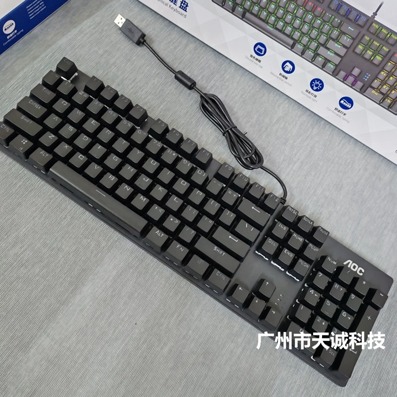AOC [GK410 механическая клавиатура для киберспорта, игр, «баттл-рояль», настольных и портативных компьютеров, голубые переключатели, проводная, для интернет-кафе]