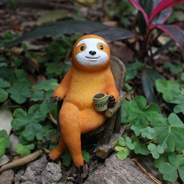 new rocking chair sloth decoration creative resin garden outdoor sloth decoration  