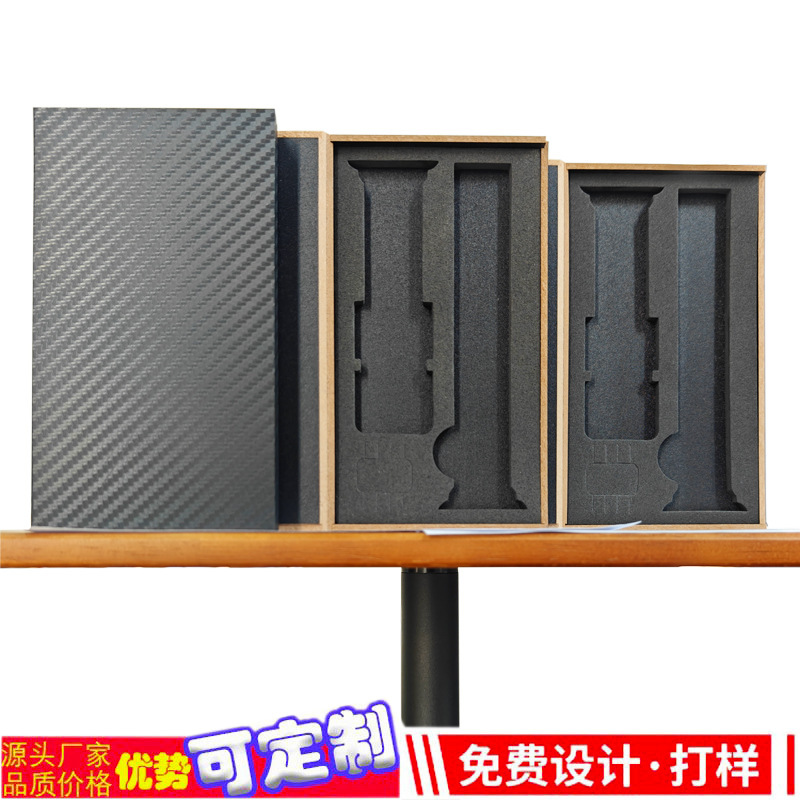 Watch Strap Packaging Box Apple Watch Strap Box Carbon Fiber Pattern Applewatch Watch Strap Packaging Black Wooden Box