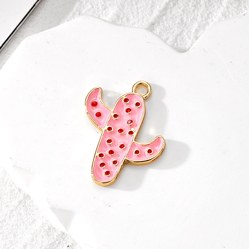 Alloy Material Cactus Pattern 10 PCS/Package 19 * 24mm Alloy Cactus Polished Pendant DIY Jewelry Accessories