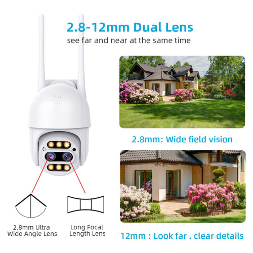 ICSEE binocular 8x zoom 8MP wireless PTZ camera CCTV outdoor network surveillance camera XIONGMAI