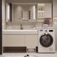 Balcony Laundry Cabinet Integrated Rock Plate Seamless Ceramic Basin Simple Toilet Hot Curved Bathroom Cabinet Corian Integrated Basin