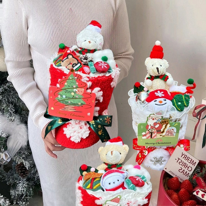 Karácsonyi ajándék baba csokor díszek karácsonyi hóember csokor szenteste ajándék barátnő_voghion.com