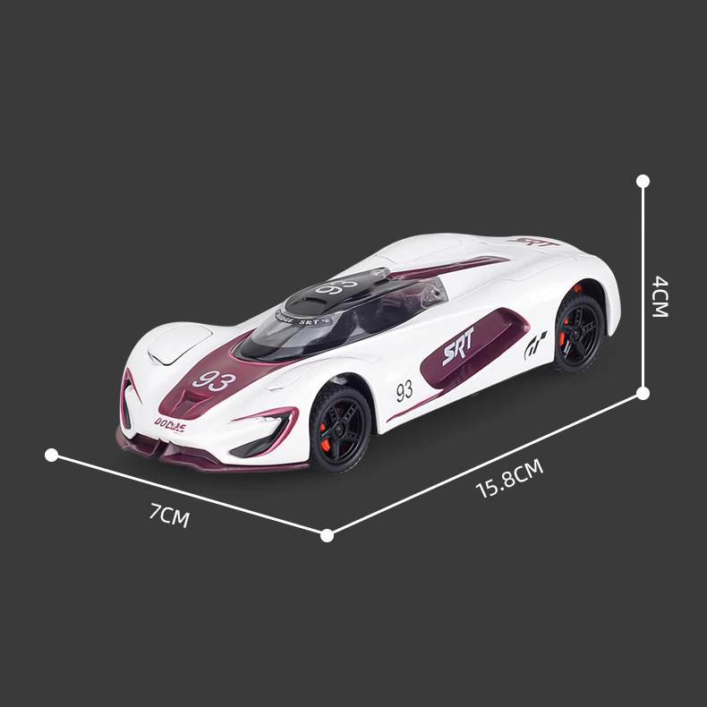 Modelo de coche Huina 1 a 32 SRT Tomahawk versión de pista de coches deportivos de aleación modelo de sonido decoración de juguete de retorno