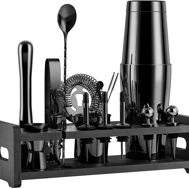 Stainless Steel Bartender Set 22 Piece Cocktail Set Shek Master Pot Cup Shaker Bar Full Set of Tools and Appliances
