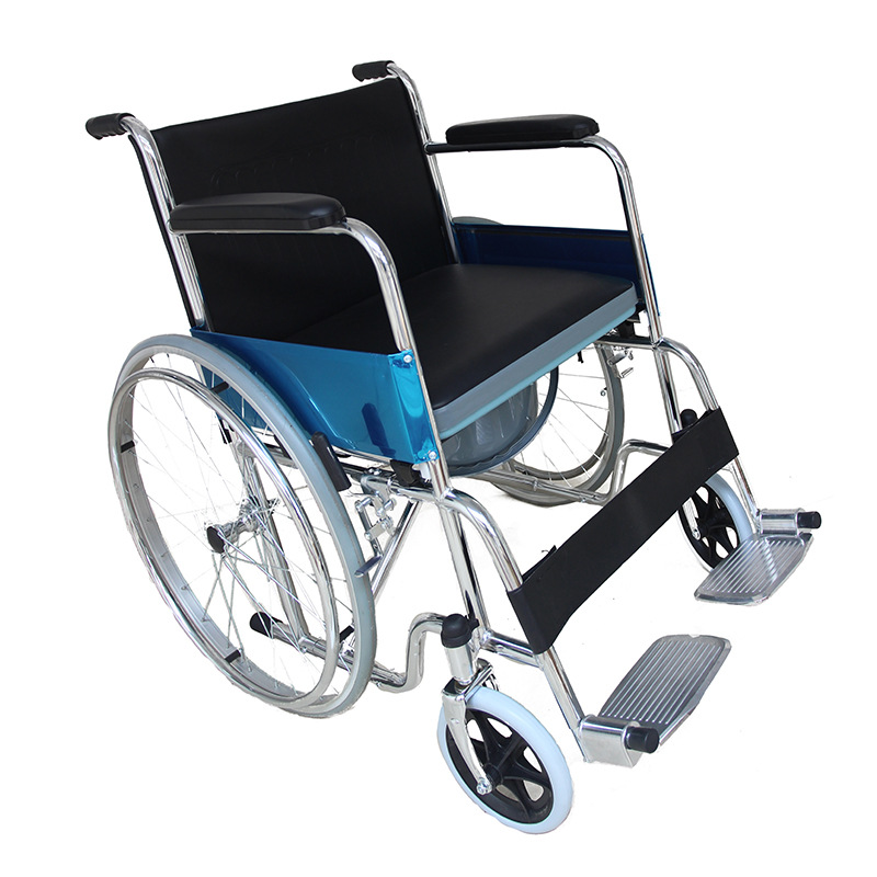 Silla de ruedas de aleación de aluminio plegable portátil del fabricante Silla de ruedas de acero al carbono manual para personas discapacitadas Silla de ruedas para personas mayores