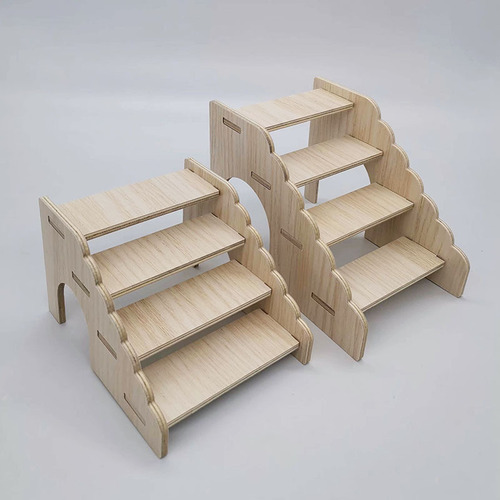 Wholesale wooden ladder hamster toys golden bear shelter platform bathroom stairs furniture ladder landscaping supplies