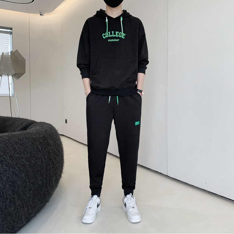 卫衣男士2022春秋季潮牌连帽套装休闲运动潮流秋款外套衣服一套