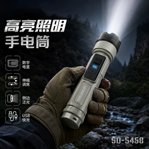 Flashlight with Strong Light, Portable USB Charging, Ultra-Bright, Long-Range, Durable, Led Light for Children and Students, Outdoor Waterproof Flashlight