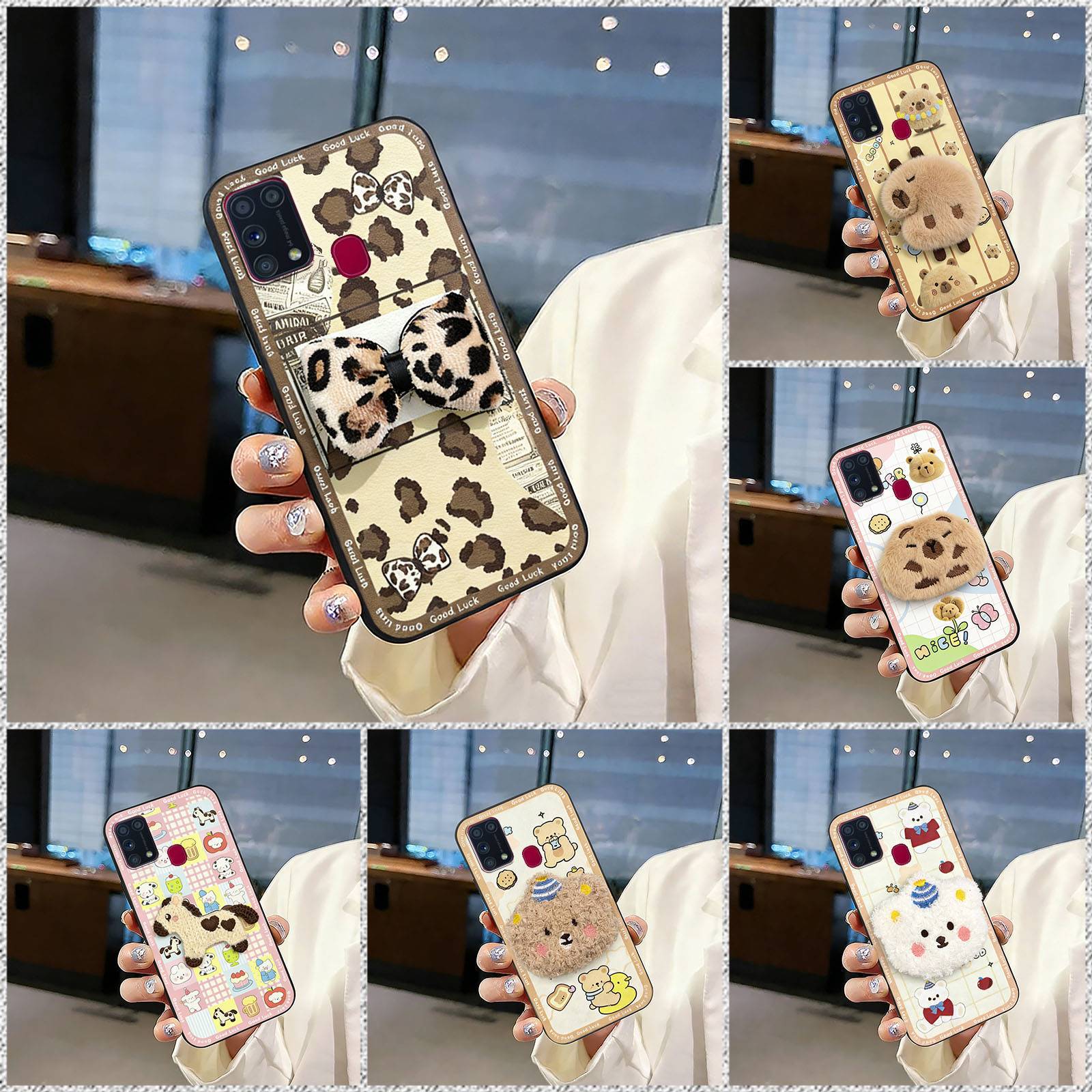 适用三星手机壳创意3D全包边硅胶可爱刺绣新款散热趣味个性质感