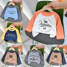 儿童打底衫秋衣长袖保暖德绒单上衣中小童春秋冬款套头衫外穿童装