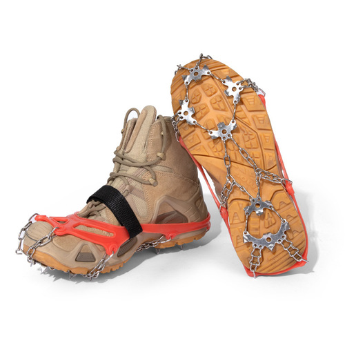 Outdoor reinforced mountaineering anti-slip claw snow shoe cover 19 teeth stainless steel ice grip rock climbing hiking anti-slip shoe chain