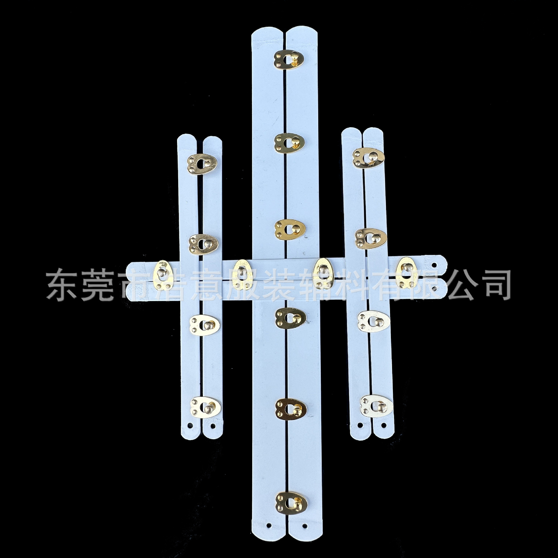 6扣35cm镀金骨衣扣白色包胶现货宫廷束身衣金属排扣 包胶钢条排扣
