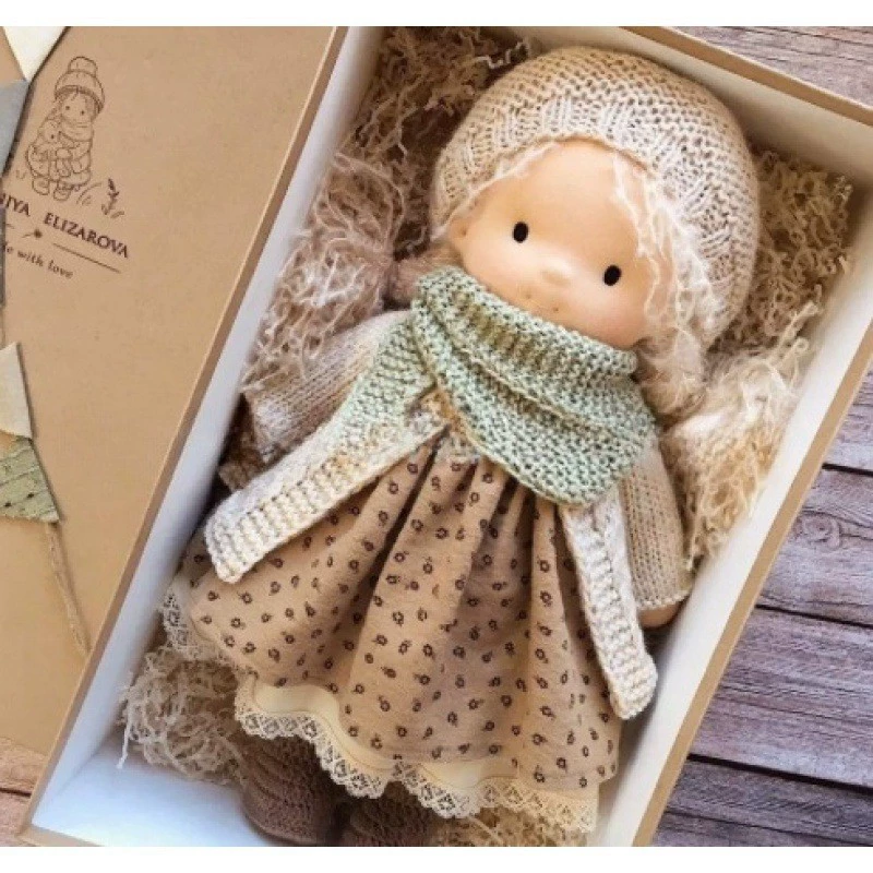 Хлопковый WaldorfDOLL Waldf Doll Pabout Artist Handmade Christmas Thumb Gift Box Blessing