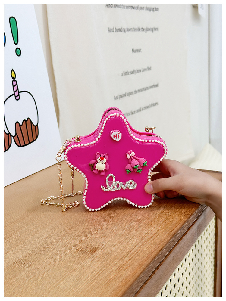 120g Weight Zipper Closure Type Single Shoulder Strap Strap Type Crossbody Bag Bags Type Casual, Holiday Occasion PVC Material Mermaid, Bow Knot Pattern All Seasons Season Kid'S Gender Cute Style Pentagram Shape Kid'S PVC Mermaid Bow Knot Cute Pentagram Zipper Crossbody Bag 1