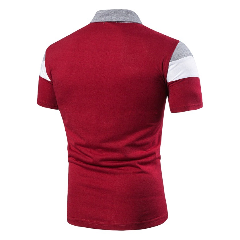 Camiseta de Manga Corta para Hombre, Verano 2025, Estilo Transfronterizo, Moderna y a la Moda, con Bloques de Color, Polo con Cuello, Dropshipping