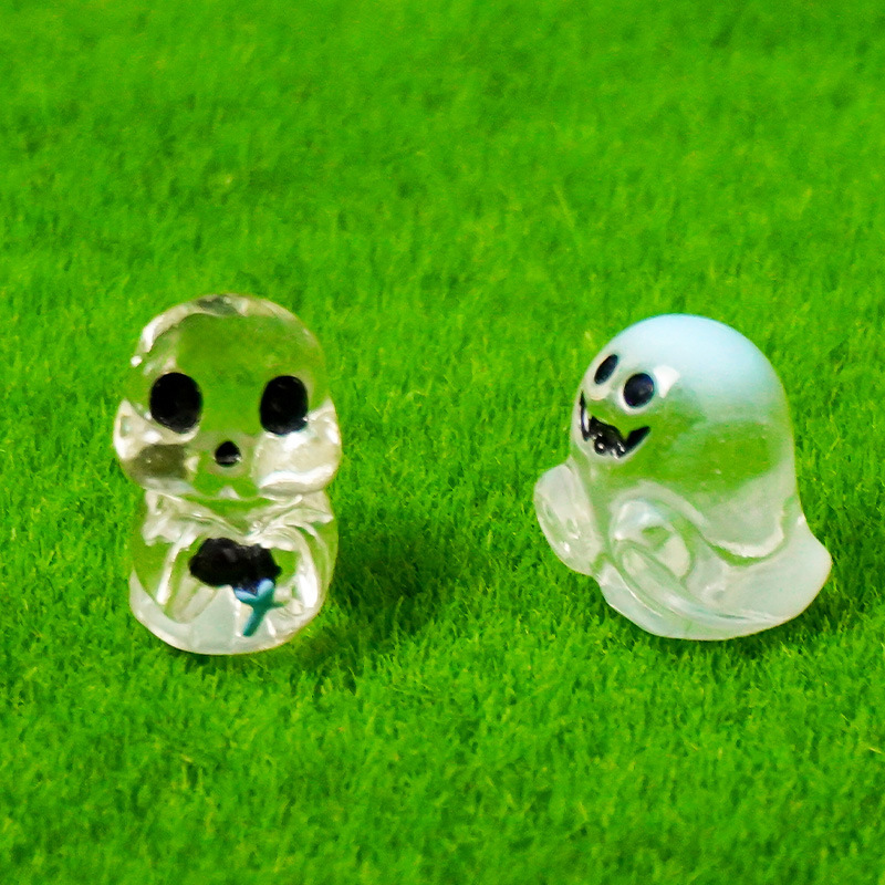 Cristal pequeño fantasma sin rostro masculino cráneo fantasma decoración Halloween fantasma niño decoración resina