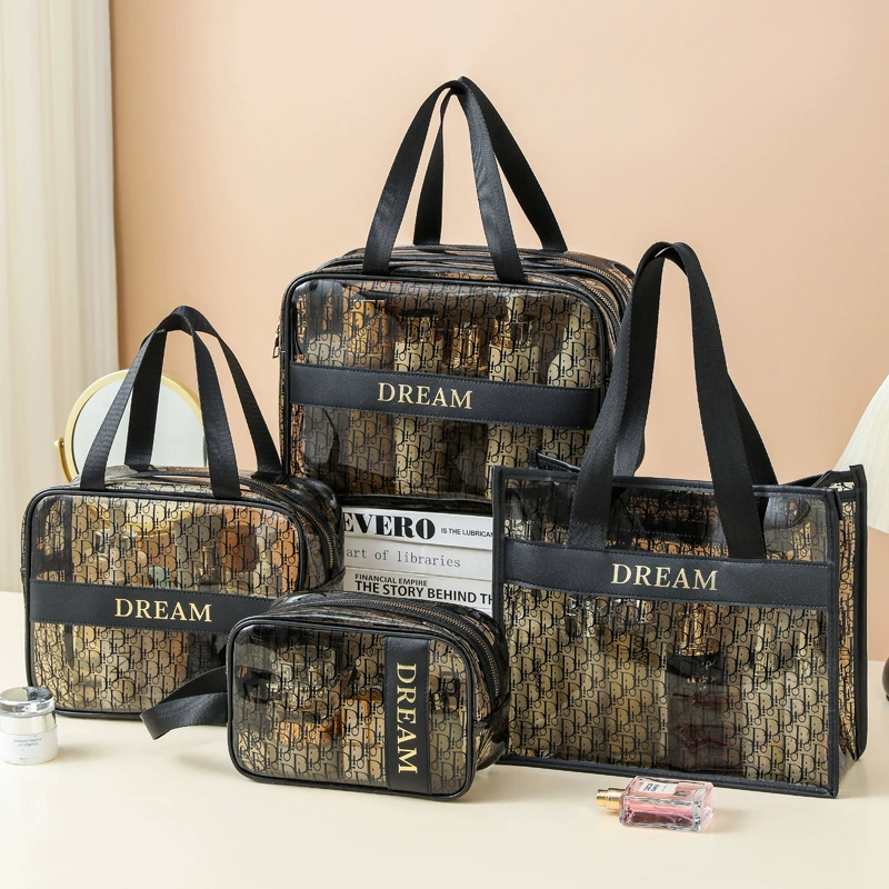 Waterproof cosmetic bag wet and dry separation, handheld capacious shoulder bag, storage bag for traveling, high-end