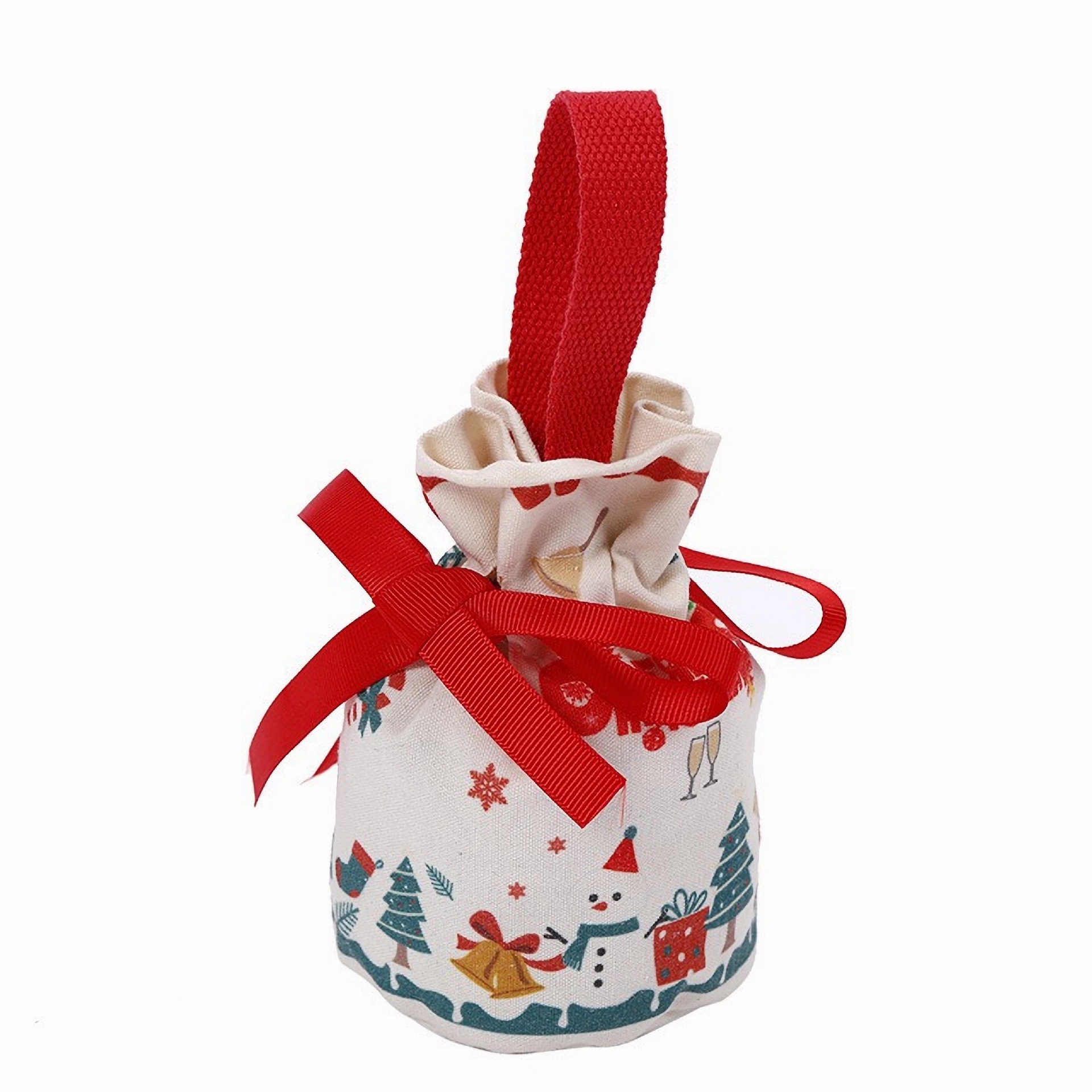 Navidad transfronterizas Santa Fe canvas bolsas de mano Nochebuena Navidad paquete de bolsas de regalo de dulces para niños bolsas de regalo