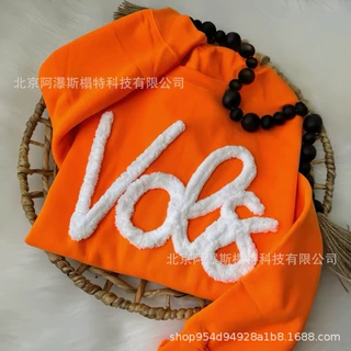 跨境爆款雪尼尔刺绣运动衫比赛日新款毛条绣工艺一件定制刺绣卫衣