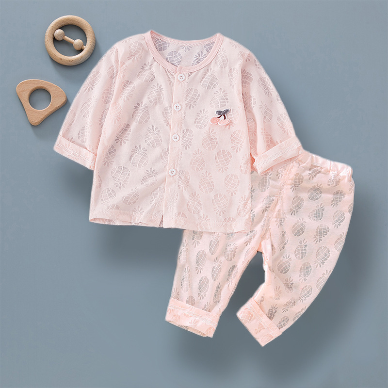 Bebé aire acondicionado ropa traje fino pijamas de verano inicio desgaste