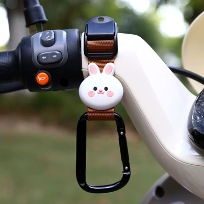 Other Electric Vehicle Accessories — Hanging Buckle Storage Artifact - brown-webbing-square-buckle-little-white-rabbit-long-36cm