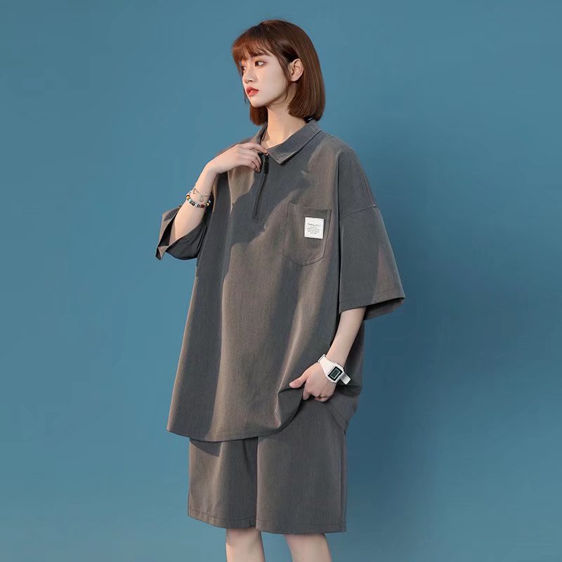 Camisa POLO de manga corta con solapa de verano para hombres, estilo universitario japonés, tendencia juvenil, pareja casual suelta, camiseta