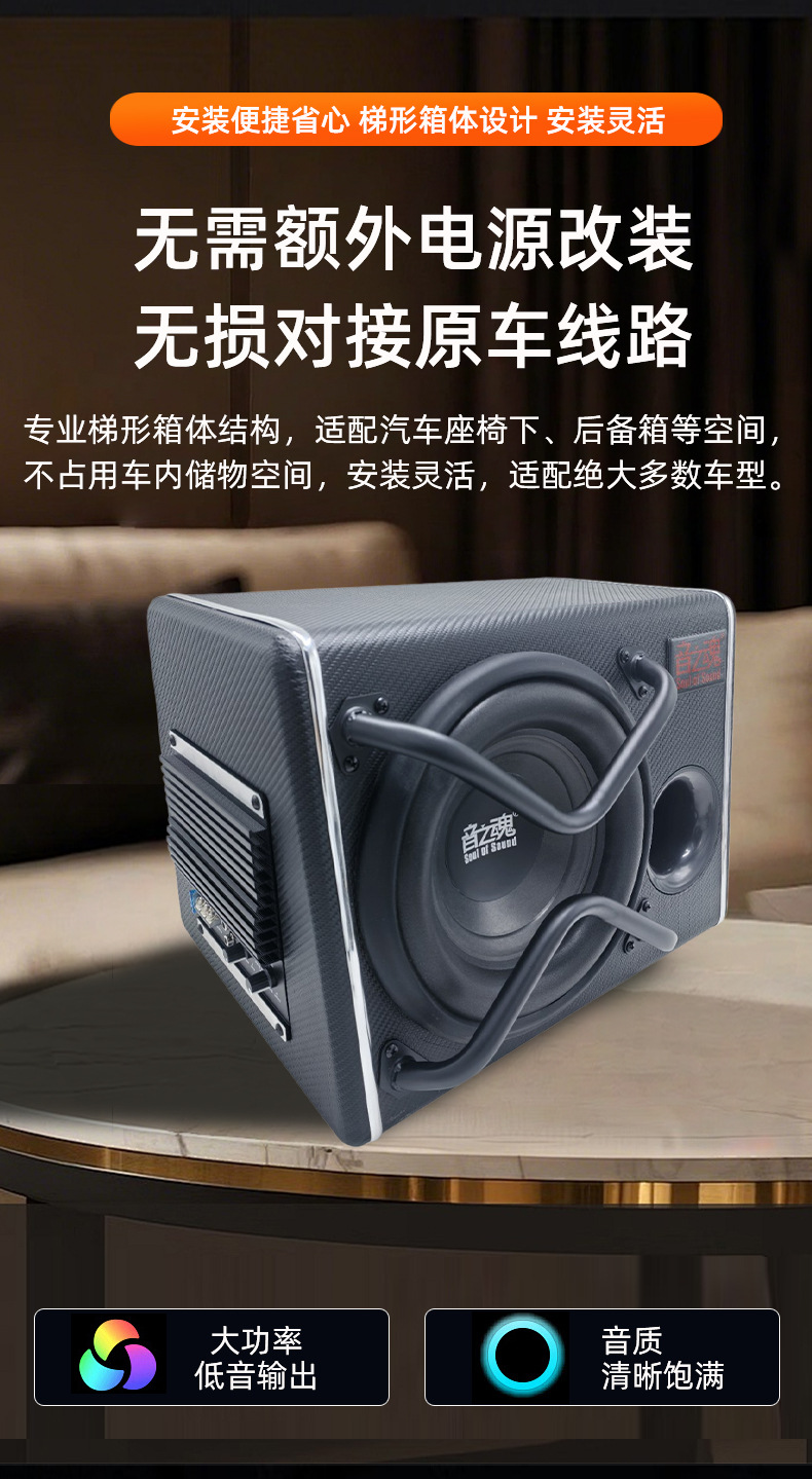 10-Inch 12V Car Subwoofer, Active Car Subwoofer, 12V Audio System, Direct Sales from the Manufacturer