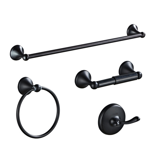 Saint Ruijia bathroom hardware towel rack four-piece set cross-border zinc alloy stainless steel combination material hanger
