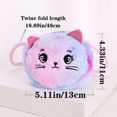 Korean version of ins girl heart cartoon cute plush small shoulder bag children's portable shoulder crossbody bag creative coin purse