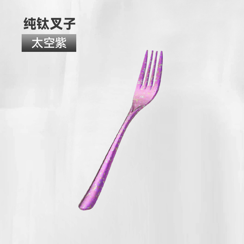 家用纯钛结晶冰花勺子抗菌耐腐蚀汤勺高档彩色长柄勺餐具礼盒套装|undefined