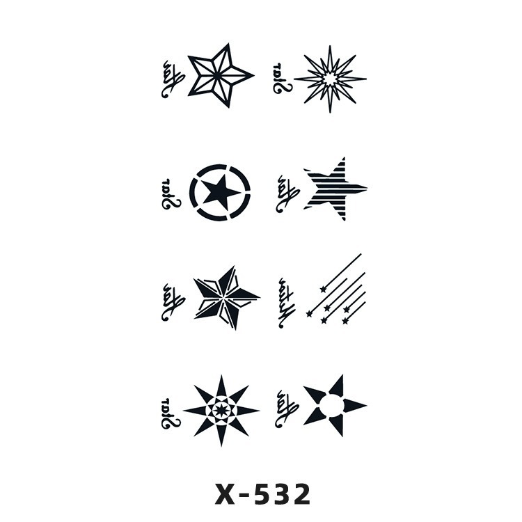 Arco de flor pequeña pegatinas de tatuaje fresco 3D dibujos animados transfronterizo Henna rosa impermeable texto en inglés pegatinas de tatuaje