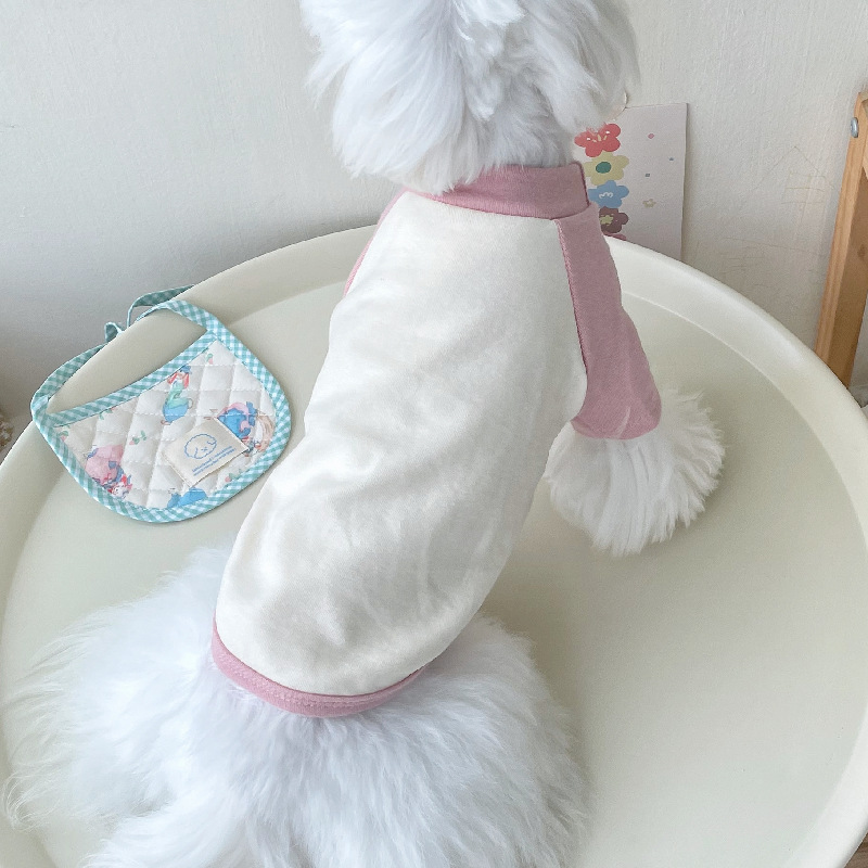 Camisa de algodón de manga a juego de color para mascotas cachorro gato ropa Corea del Sur Japón 23 nuevos fabricantes en stock verano Otoño e Invierno