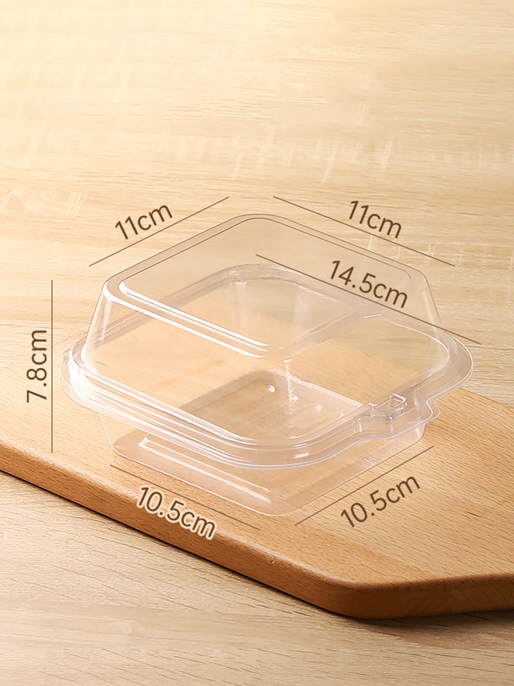 Caja de bento, caja de embalaje de pastel de mousse, caja de embalaje de hamburguesas transparente desechable