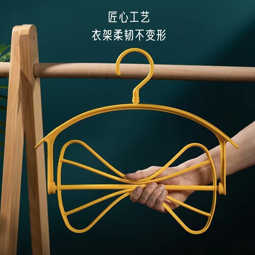 New foldable and reversible pants hanger, multi-functional rotating fast-drying clothes hanger, shoe hanger, and pillow drying rack