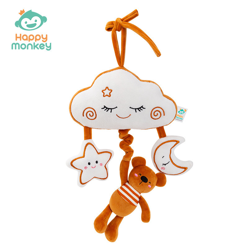 Happy monkey música para bebés campana de dibujos animados animal caja de música bebé comodidad torno colgante juguete
