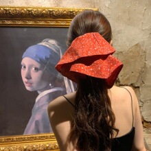 碎花红色超大发圈新款简约头绳气质甜美头花扎马尾皮筋发绳发饰