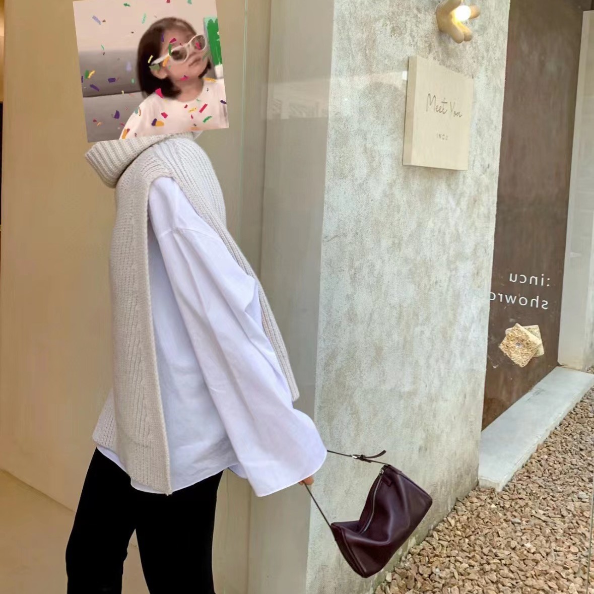 2024韩版小众牛皮包笔筒包90s迷你简约单肩斜挎圆筒包真皮笔袋包 - Thumbnail 3