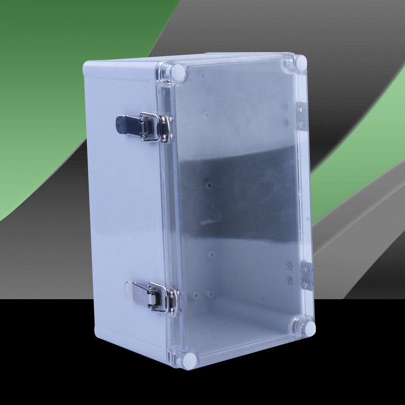 Supply stainless steel clip-type waterproof box plastic with hinge waterproof box wireway box PC transparent monitoring junction box