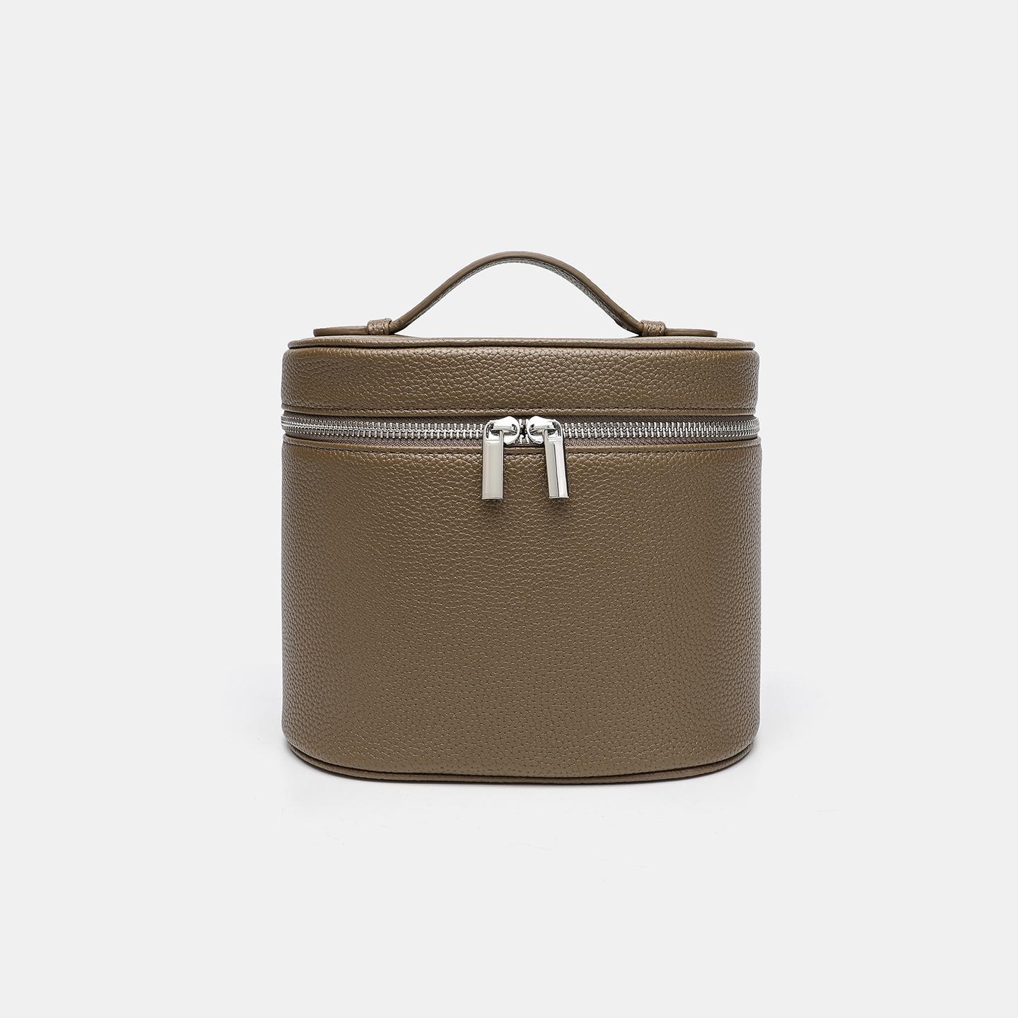Bolsa de maquillaje portátil de viaje portátil de alto valor de visualización simple de color sólido de dopamina