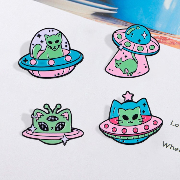 Genuine cartoon space cute creative universal badge
