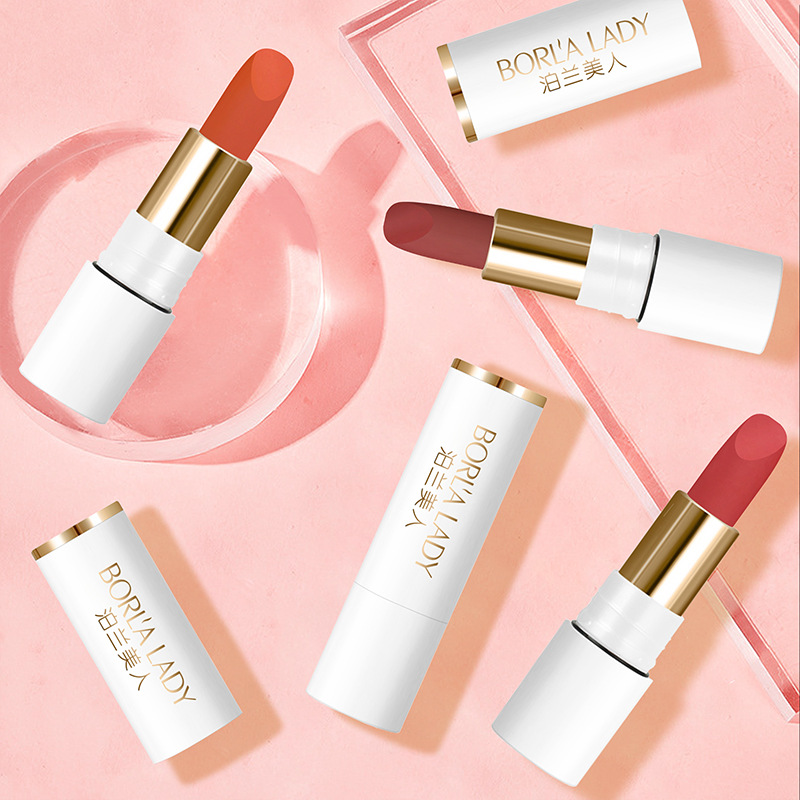 泊兰美人轻薄哑光不沾杯口红不脱妆唇膏哑光防水显白学生平价口红
